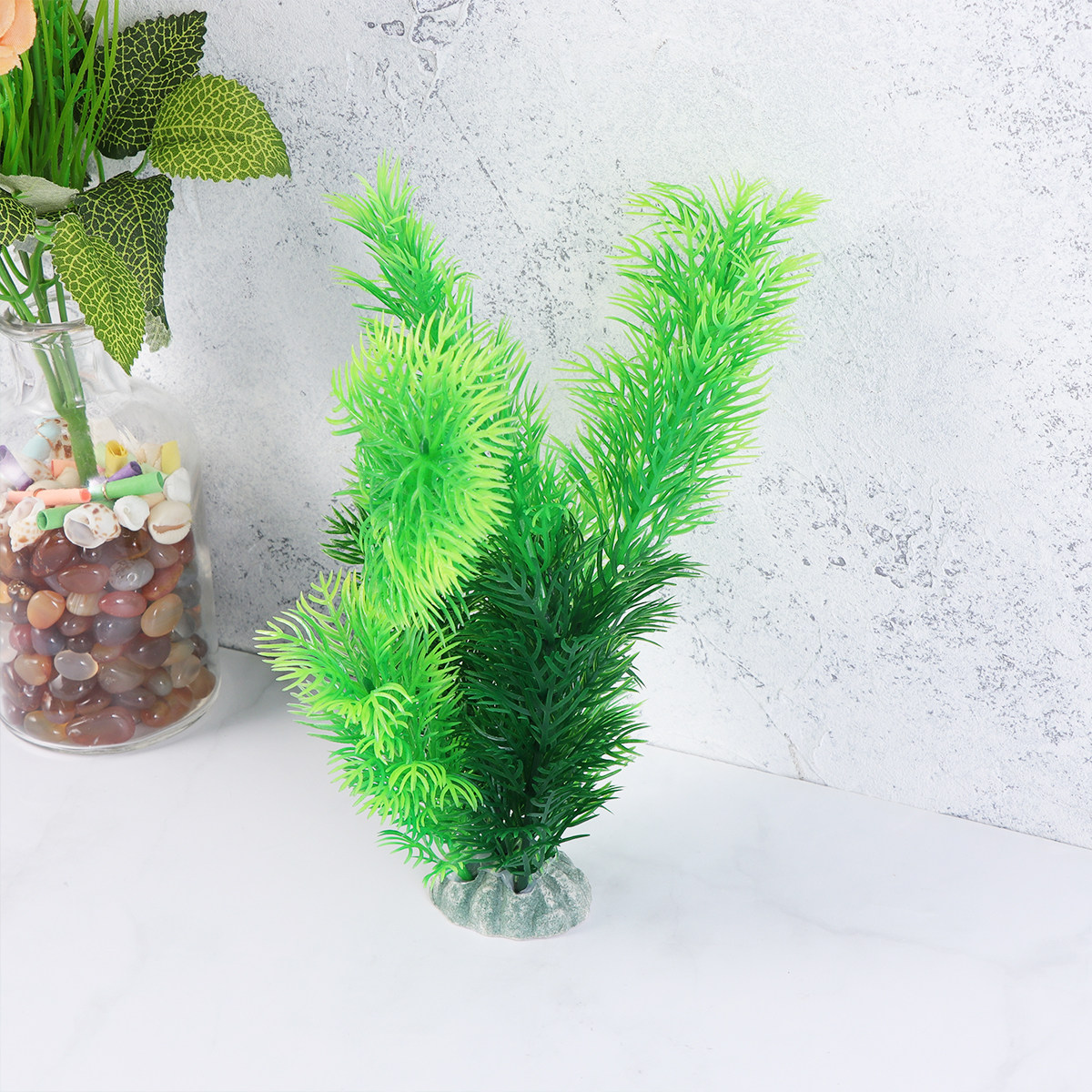 Aquarium Fish Low Maintenance - 5Pcs Realistic Fake Water Grass Aquarium