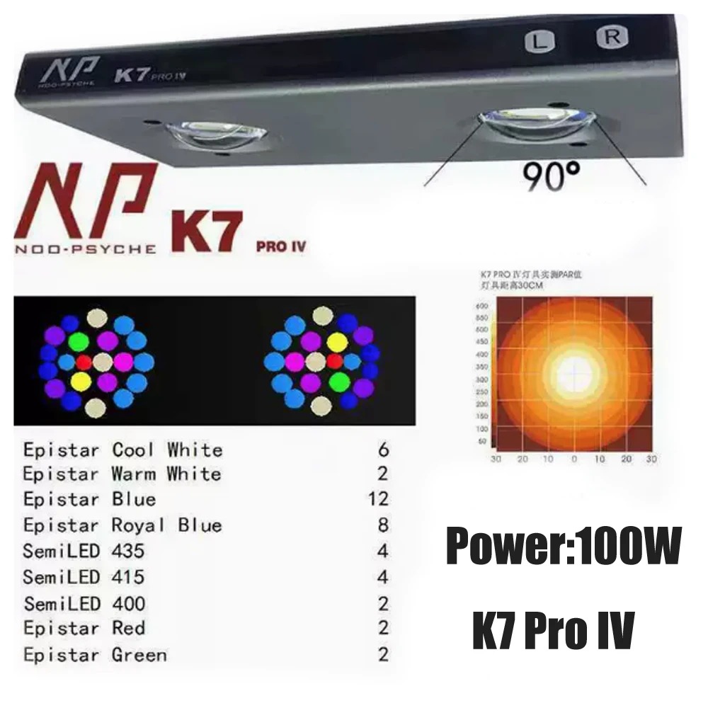 Aquarium Fish Light - Noopsyche NP K7Pro IV 100W App