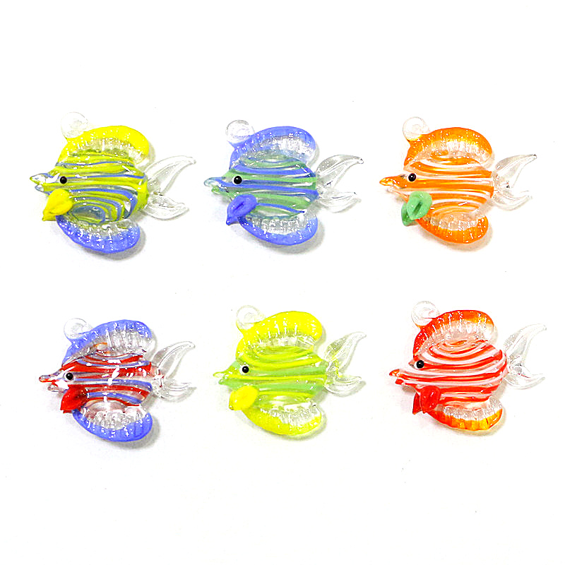 Aquarium Fish Items - 2Pcs Mini Marine Fish Figurine Glass