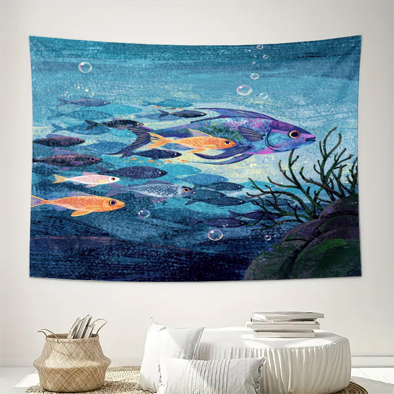 Vibrant Ocean Fish Wall Tapest - Aquarium Fish Under 100 review and price