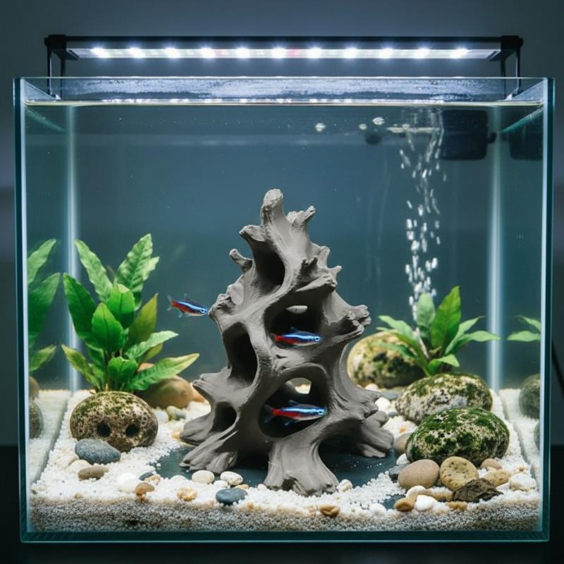 Hidden Multi-Hole Driftwood Fi - Aquarium Fish Cave review and price