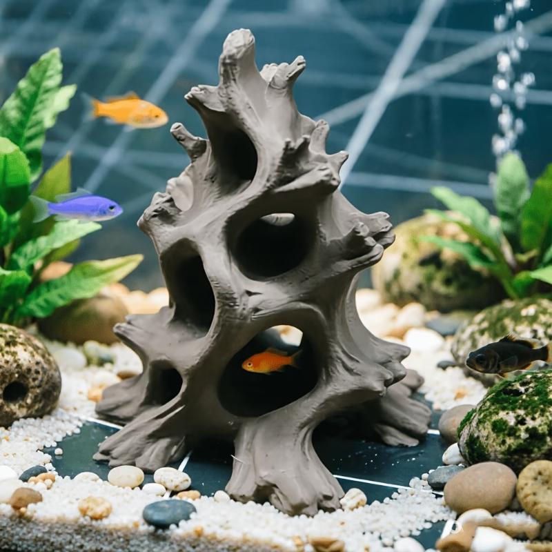 Hidden Multi-Hole Driftwood Fi - Aquarium Fish Cave review and price