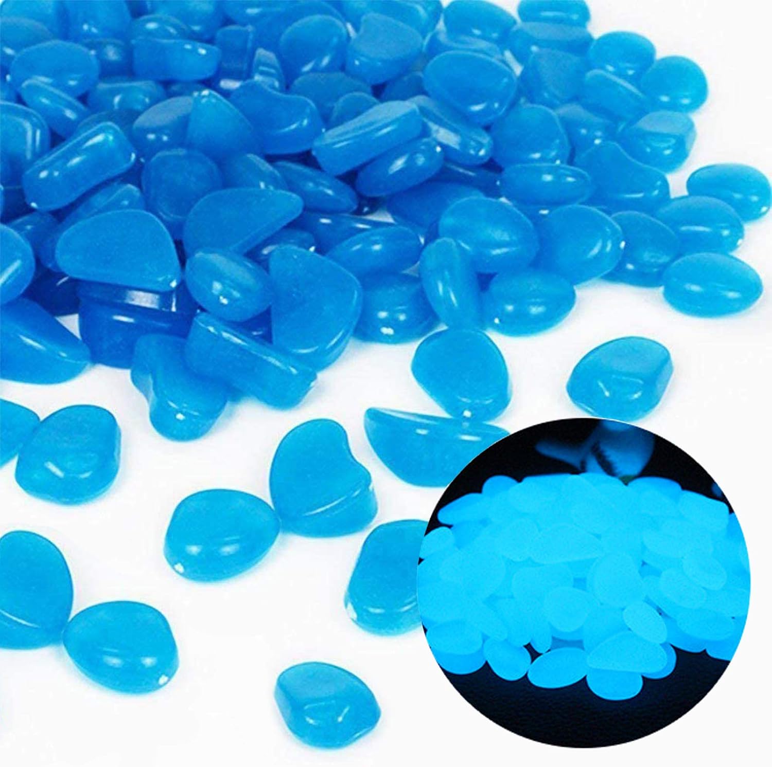 Fish Tank Rocks Glow Blue Pebb - Aquarium Fish Items review and price