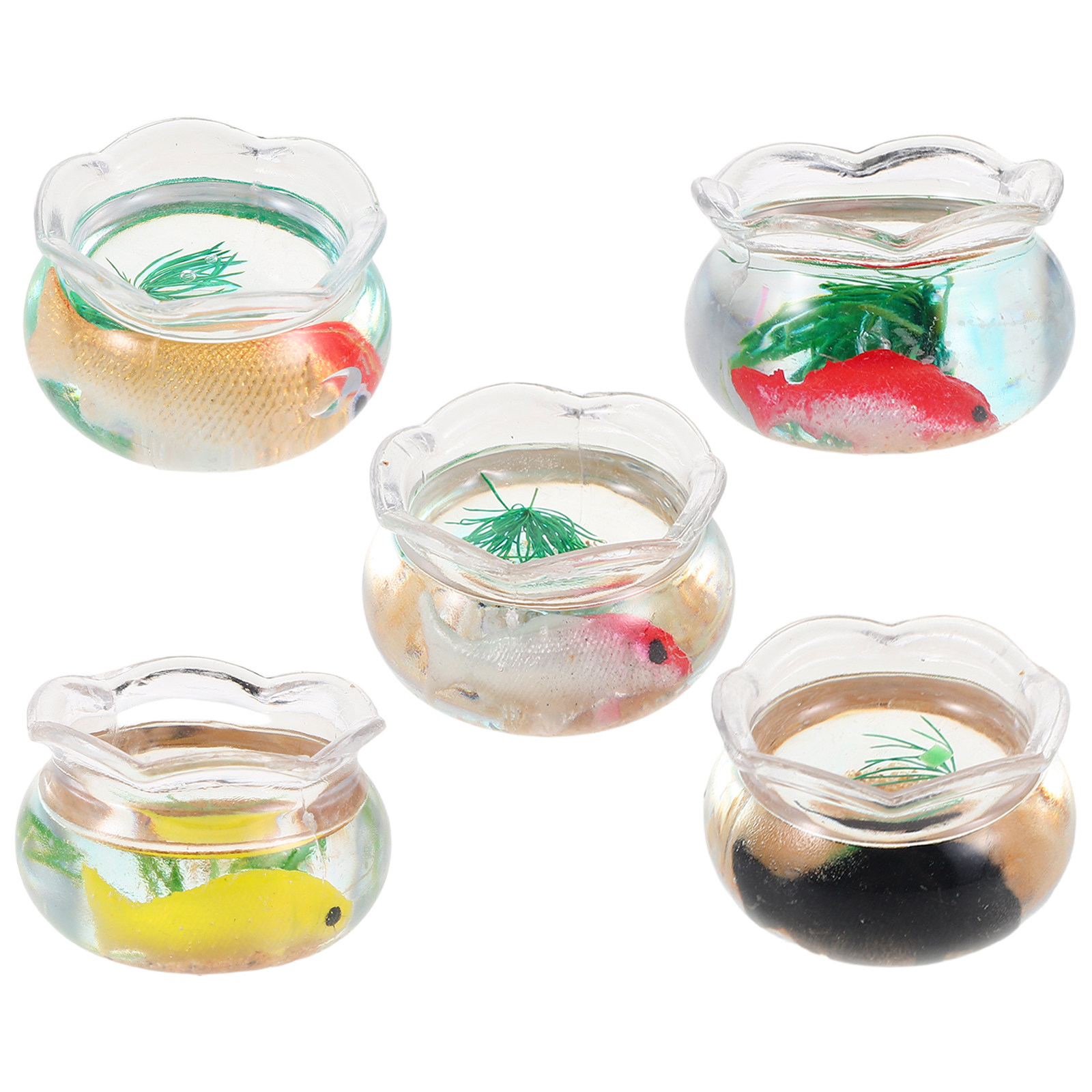 5Pcs Mini Fish Bowl Small Roun - Aquarium Fish Goldfish review and price