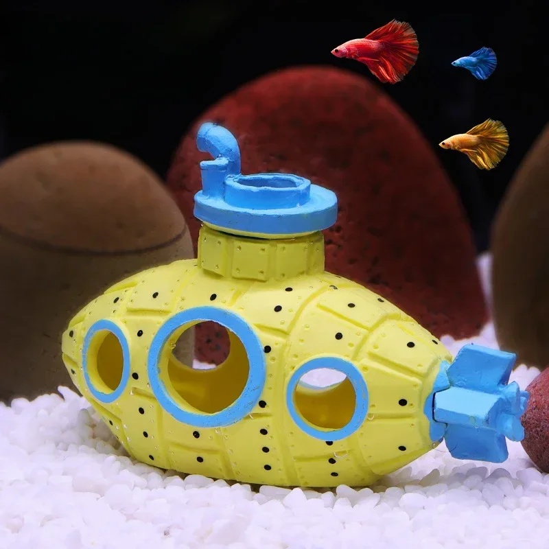 Resin Submarine Ornaments Aqua - Aquarium Fish Cave review and price