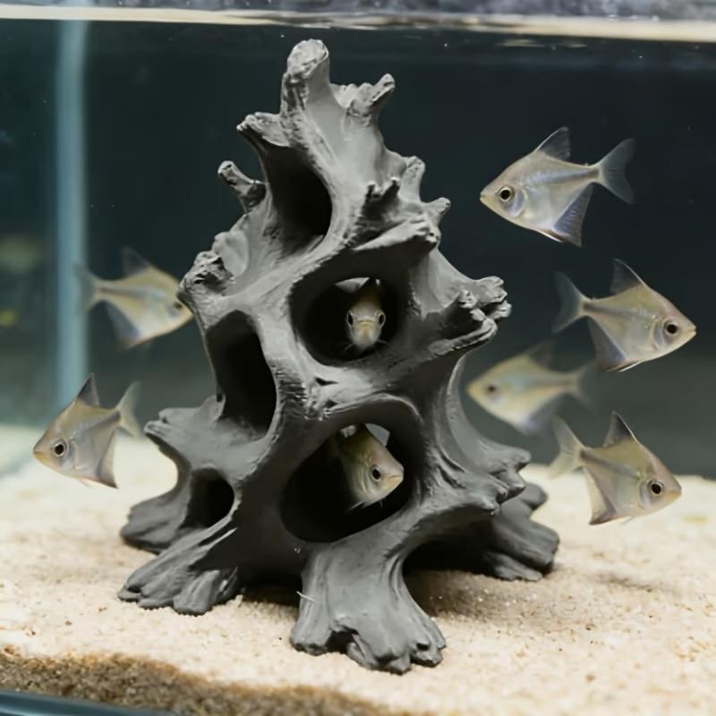 Hidden Multi-Hole Natural Drif - Aquarium Fish Cave review and price